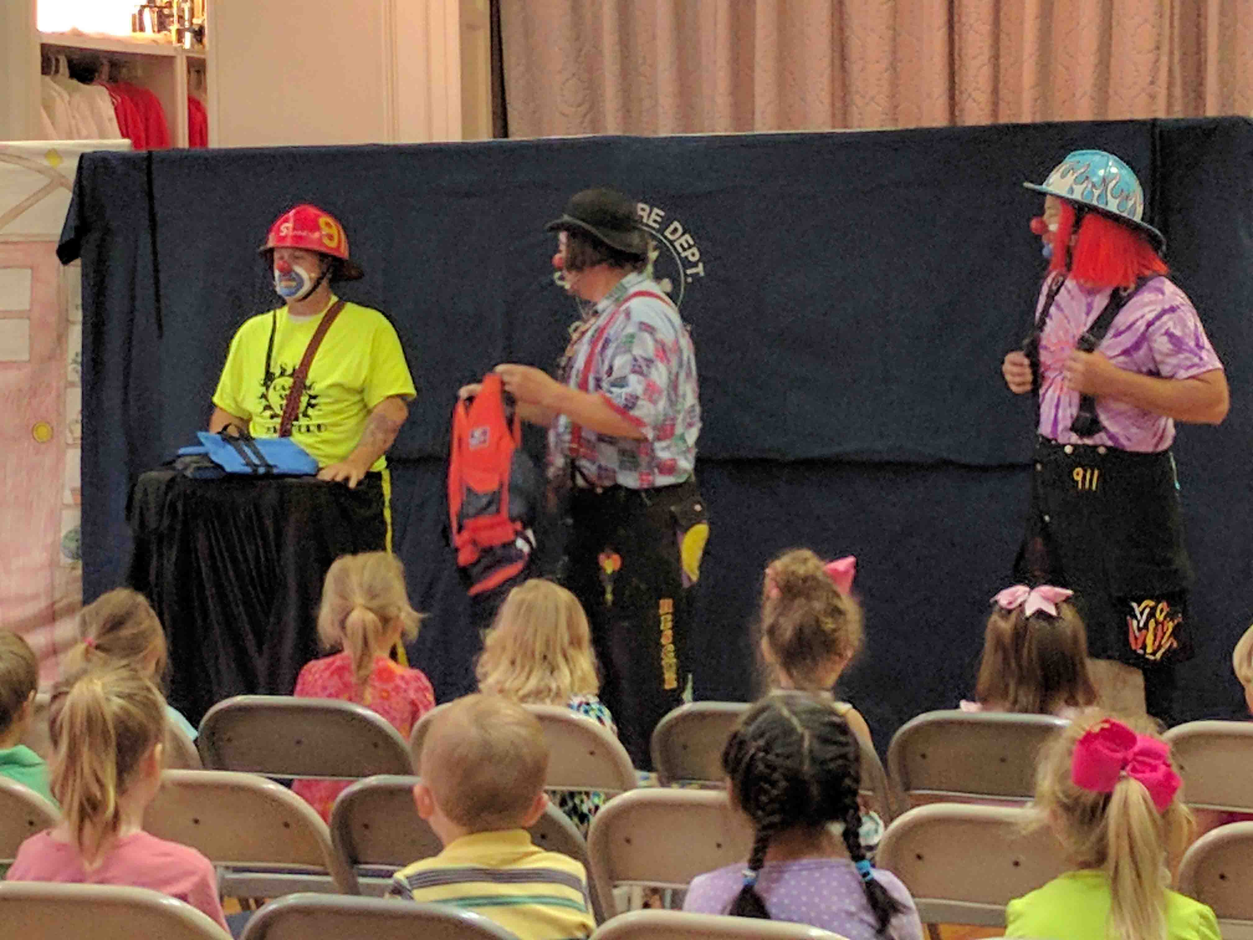 City of Camden firefighter clowns, Nozzle, Flame and Snorkel