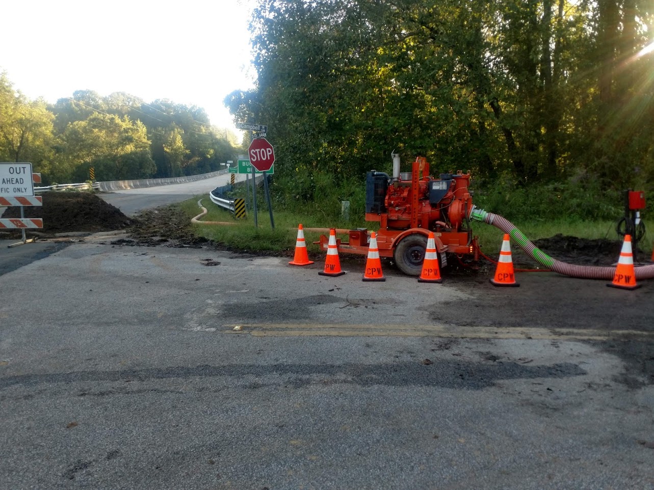 City of Camden assisting the Town of Chesterfield with a bypass pump