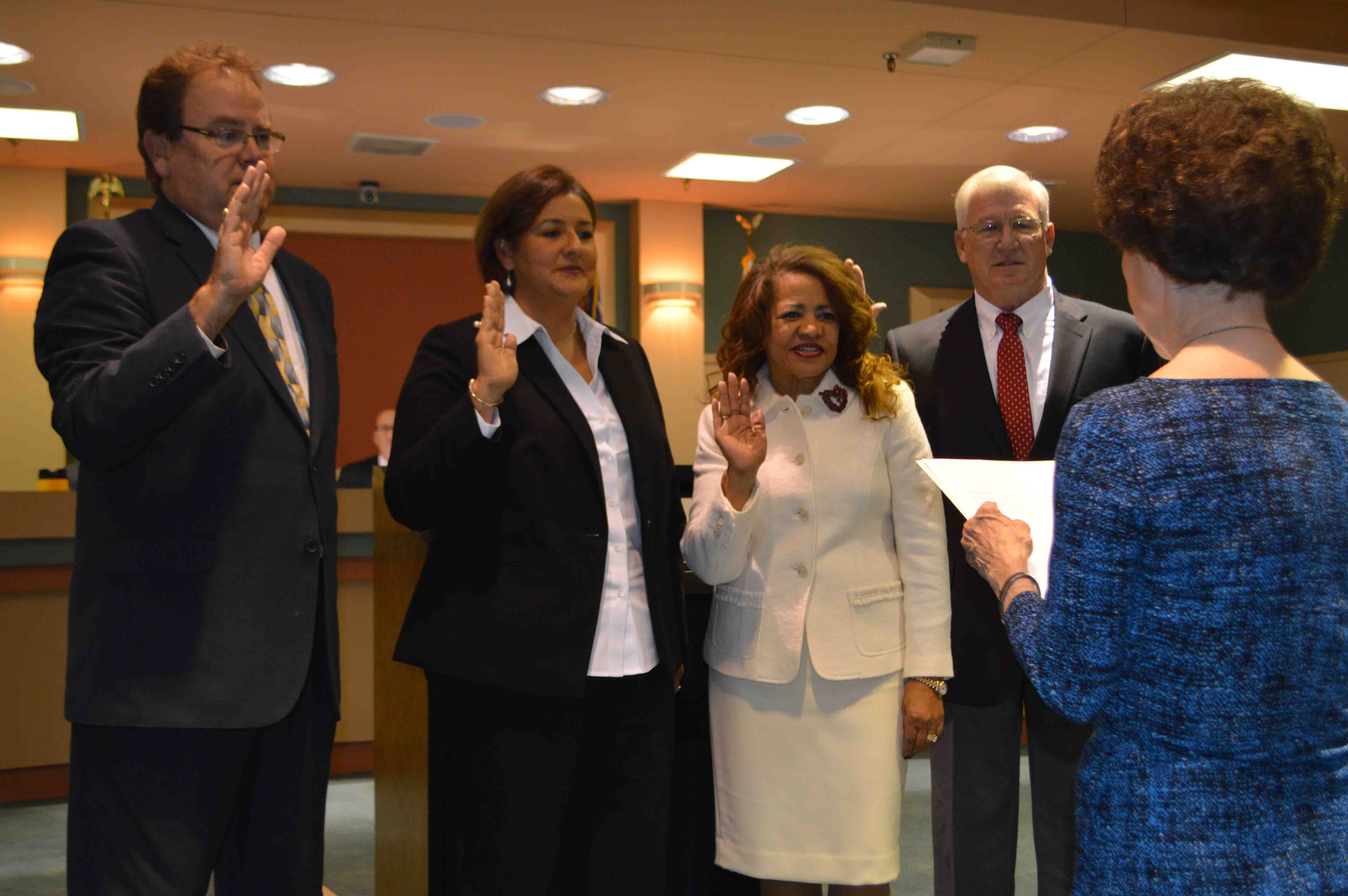 City of Aiken councilmembers taking oath of office