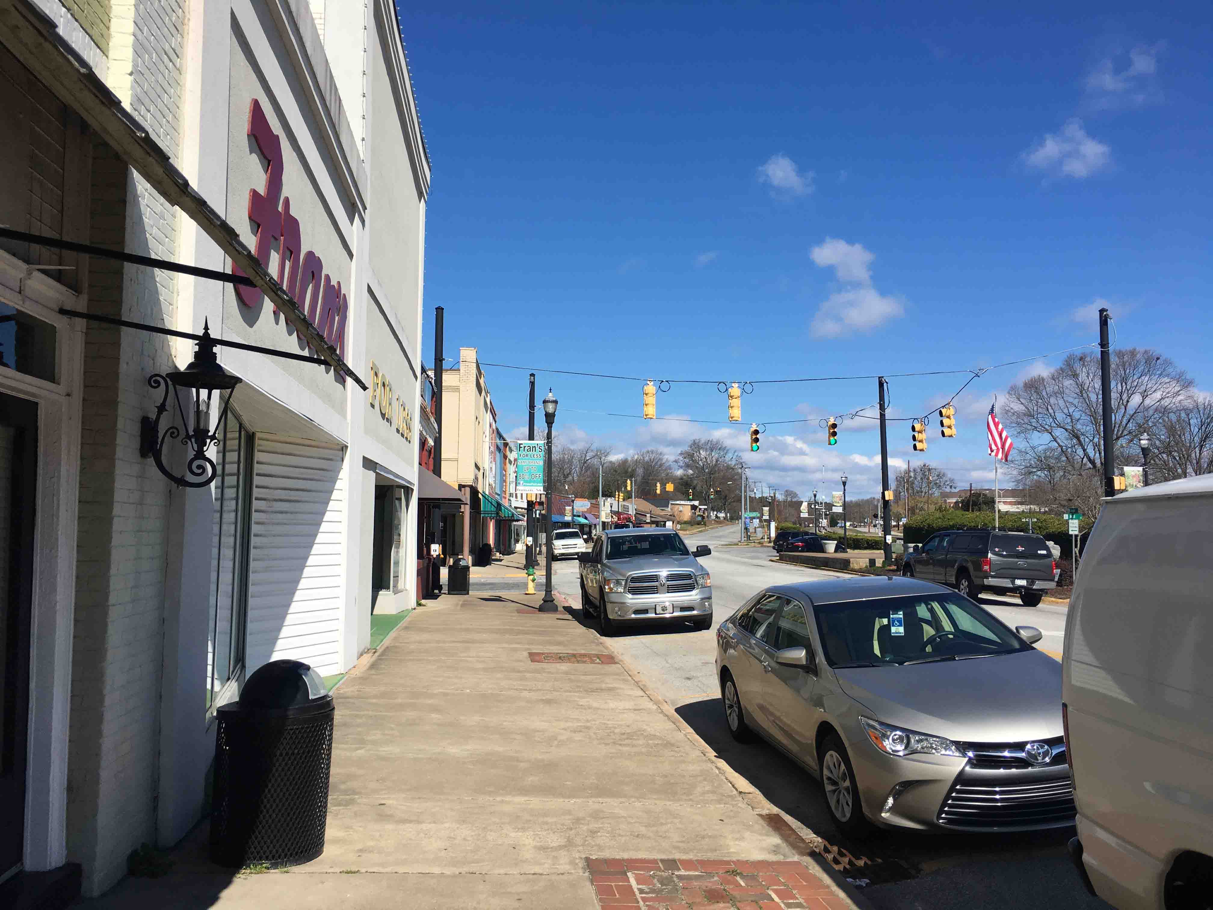 City of Inman sidewalk on Main Street