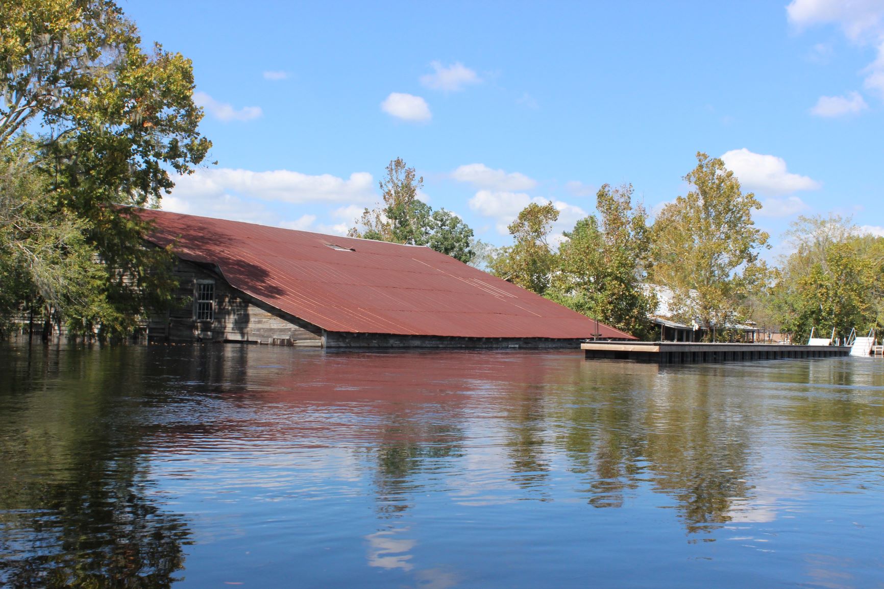 Flooded Conway Riverwalk after Hurricane Florence