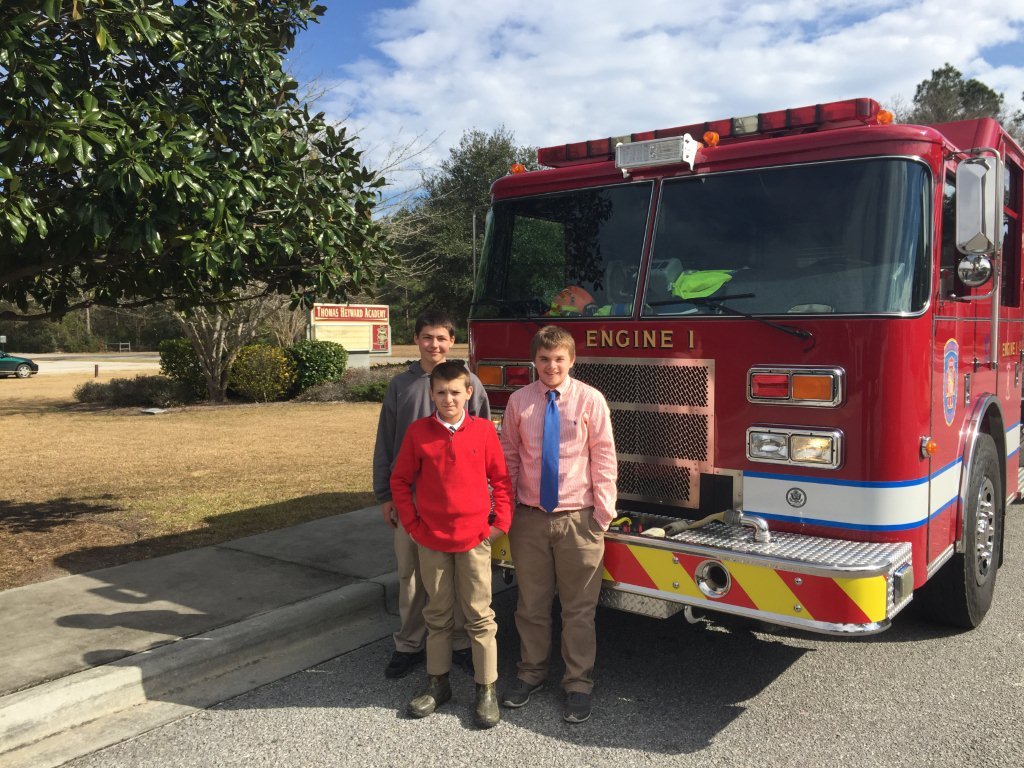 Members of Ridgeland Fire Department's cadet program